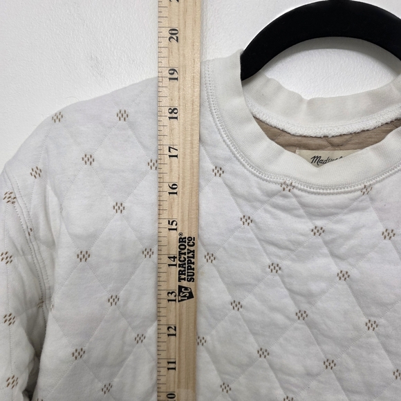 Madewell Ivory Diamond-Pattern Crew Neck Sweater - Picture 7 of 8